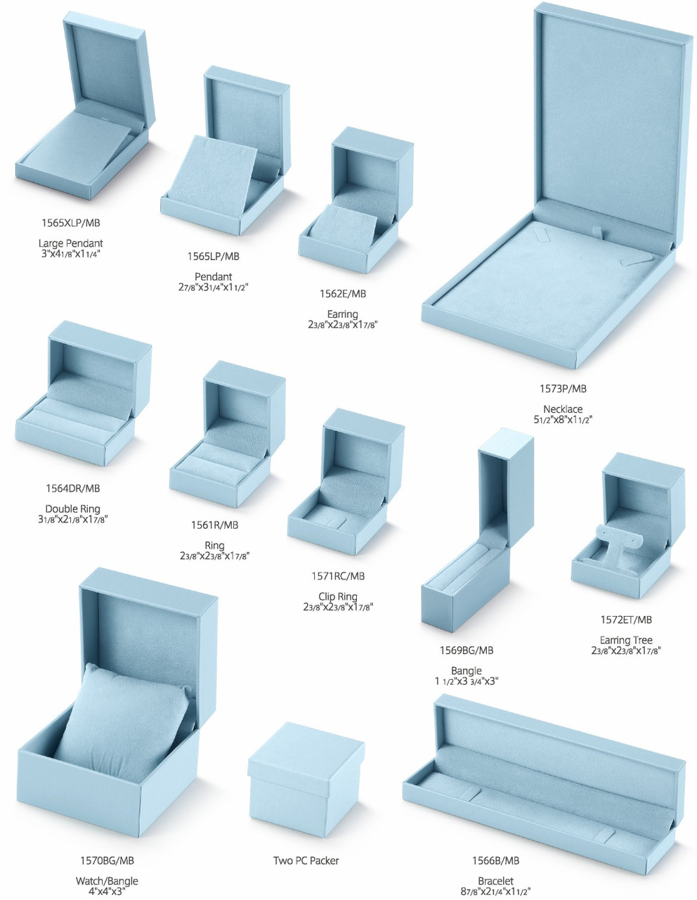 Leatherette/Suede boxes - Metallic Blue